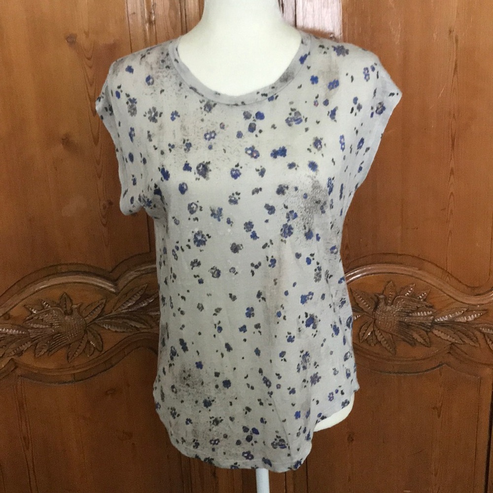 IRO Loose Fitting Linen Printed Tee